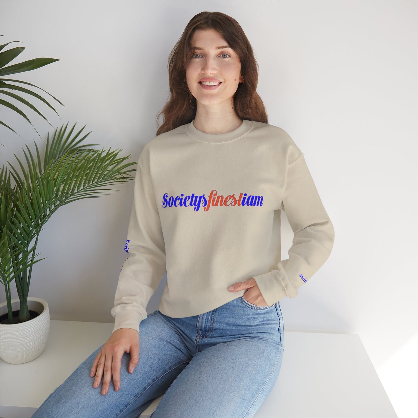 Chic Everyday Sweatshirt with 'Society's Finest' Design, Cozy Unisex Crewneck, Perfect for Casual Wear, Gift for Friends & Family