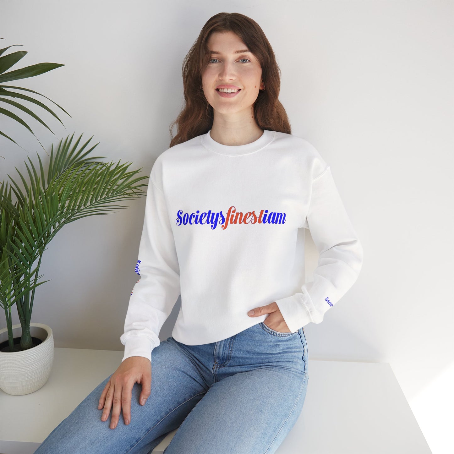 Chic Everyday Sweatshirt with 'Society's Finest' Design, Cozy Unisex Crewneck, Perfect for Casual Wear, Gift for Friends & Family