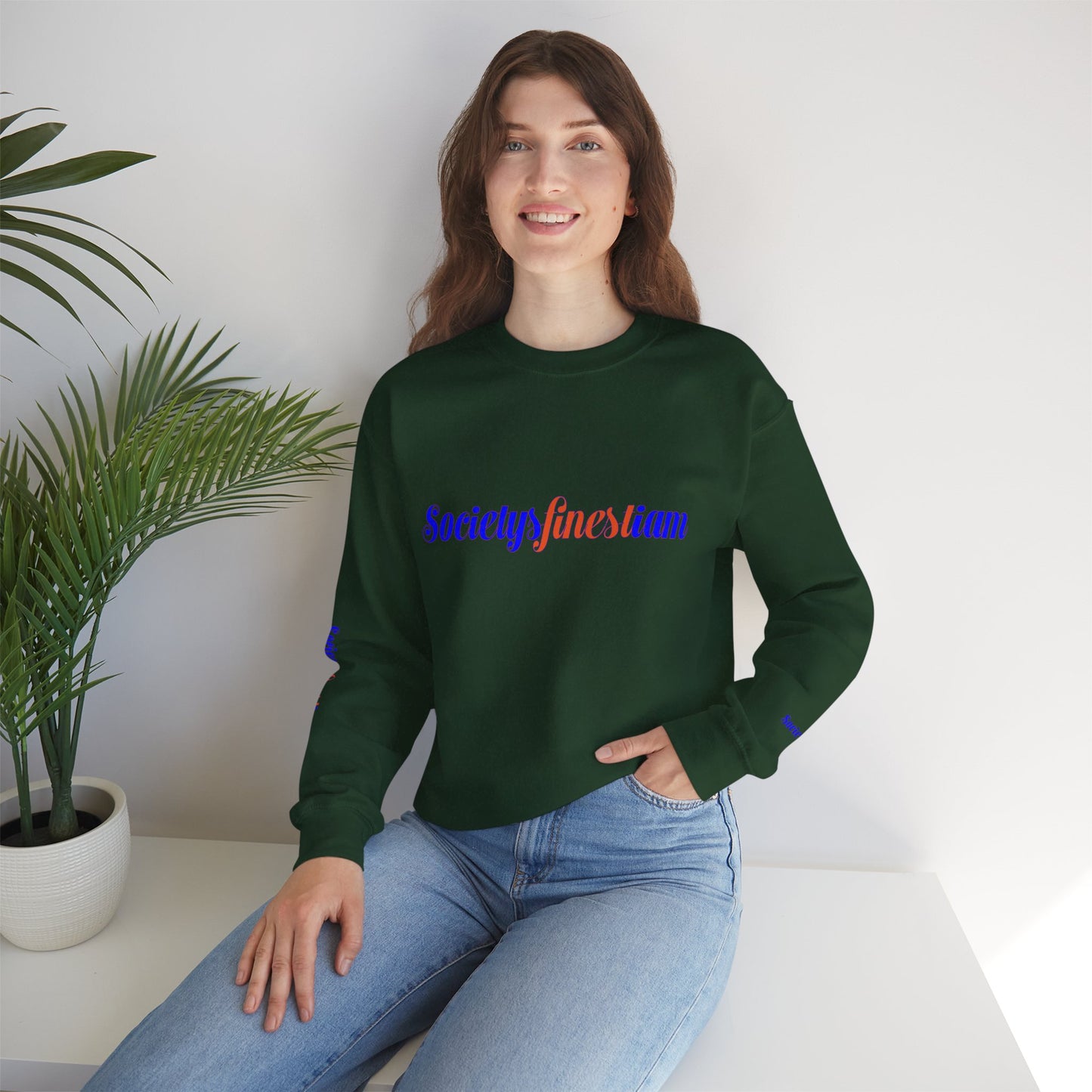 Chic Everyday Sweatshirt with 'Society's Finest' Design, Cozy Unisex Crewneck, Perfect for Casual Wear, Gift for Friends & Family