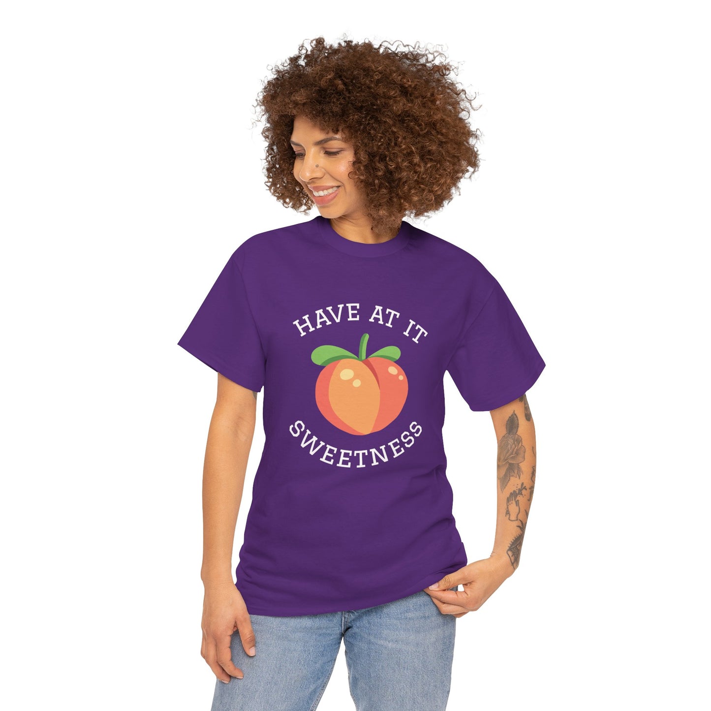 Peachy Cheer Unisex Heavy Cotton Tee - Have at it Sweetness, Gift Tee, Summer Style, Casual Wear, Positive Vibes